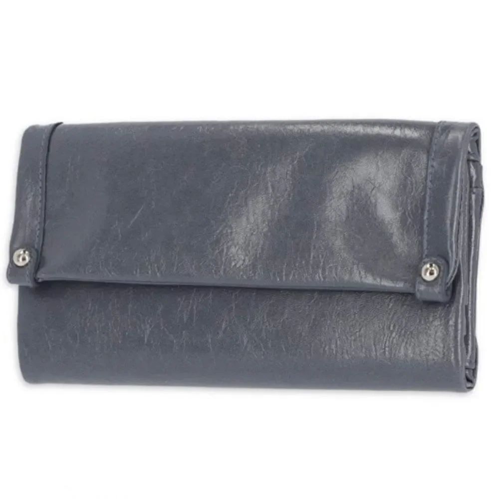 NWT Time and Tru Grey Farrah Silvadur Antimicrobial Flap Front Tri FoldβWallet